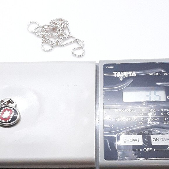 Sterling silver Ohio State Pendant/Charm necklace - Picture 8 of 9